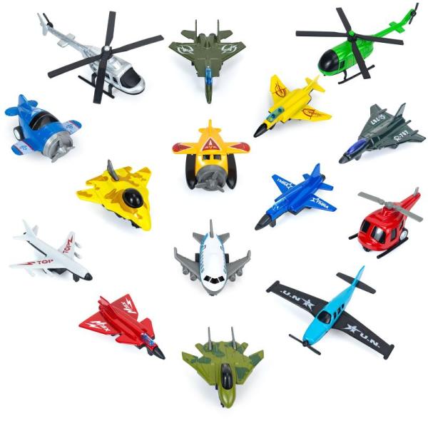 飛行機 おもちゃ セット ひこうき おもちゃ プルバック 15個 飛行機モデル スライドできる ダイ...