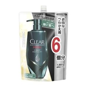 大容量の6個分 CLEAR(クリア) フォーメン トータルケア スカルプ シャンプー お得な詰め替え用 グリーン 1680グラム (x 1)｜stier