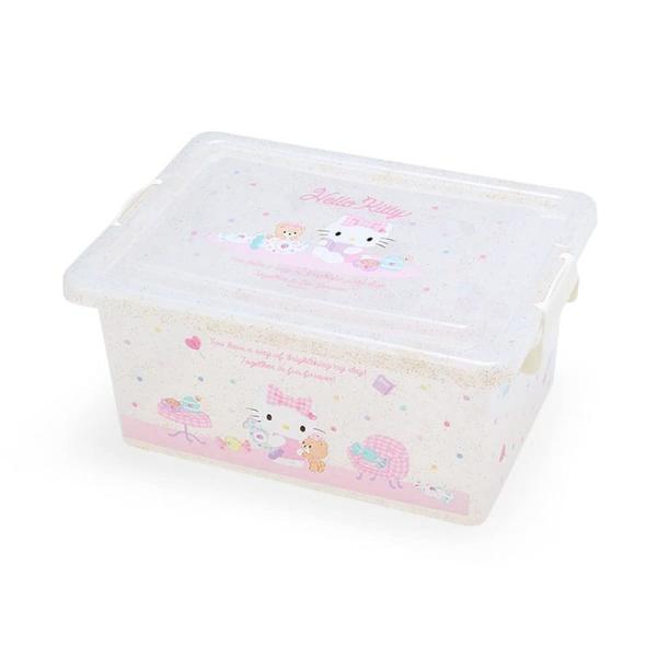 サンリオ フタ付き収納ケースＭ ハローキティ キティちゃん hello kitty クリア収納インテ...