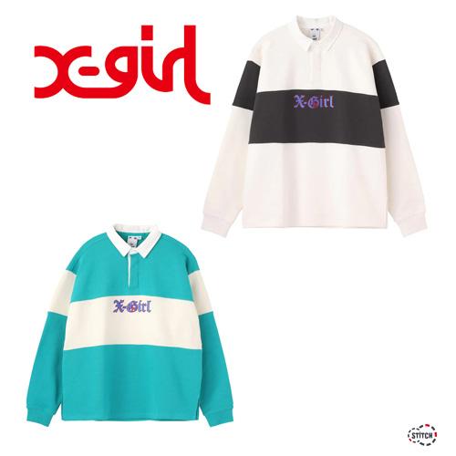 セール X-girl エックスガール RUGBY SWEATSHIRT 105223012002 ラ...