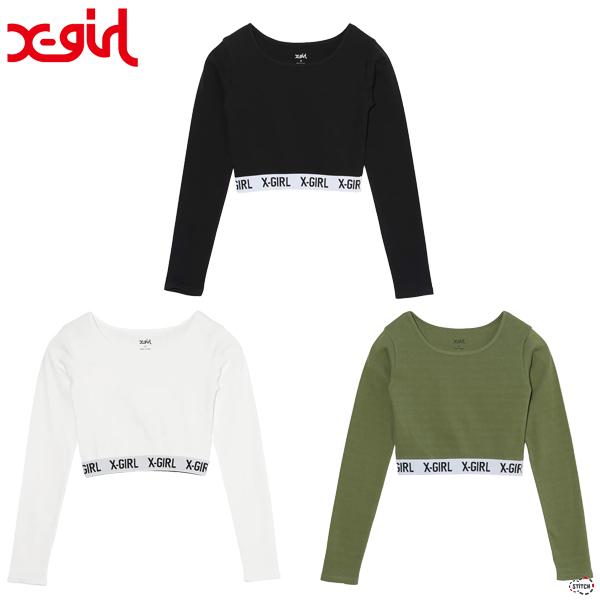 セール X-girl LOGO CROPPED L/S TOP 105233013019 ロゴクロッ...