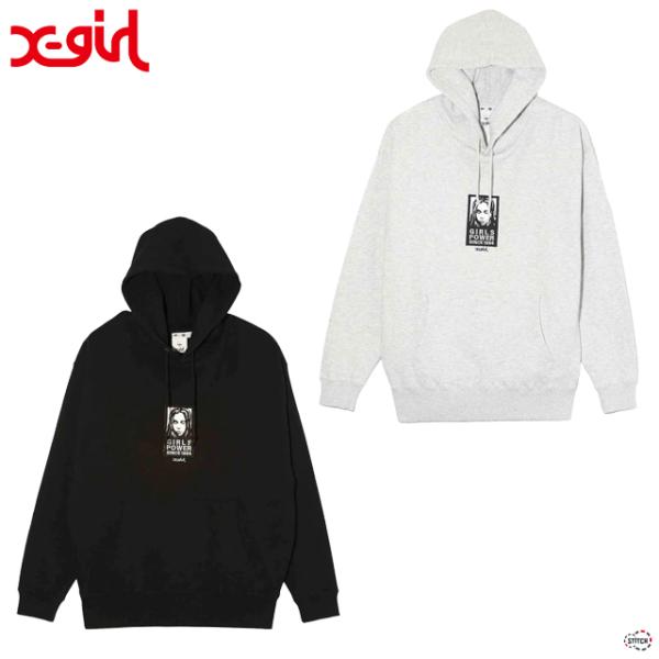 X-girl エックスガール FACE PATCH SWEAT HOODIE 10523401202...