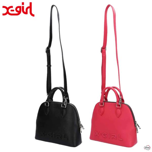 X-girl エックスガール FAUX LEATHER 2WAY BOSTON BAG 105234...