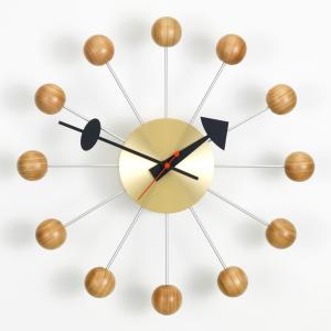 Vitra ヴィトラ Ball Clock・ボールクロック・チェリー材・真鍮ボディ｜stitch-jp