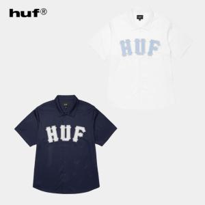 セール HUF ハフ ARCH MESH BUTTON UP BU00237SP25 アーチメッシュボタンアップ 半袖シャツ ロゴ メンズ レディース 国内正規取扱店