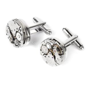 時計ムーブメント型  新郎  男性 カフスボタン スチームパンク