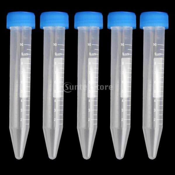 ノーブランド品 研究室 検査用 プラスチック製 目盛付 シリンダー 遠心分離管 キャップ付 10ml...