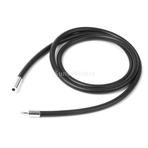 ネックレス ラバーチョーカー パンクネックレス コー??ド チェーン ステンレス 3mm 50cm ...