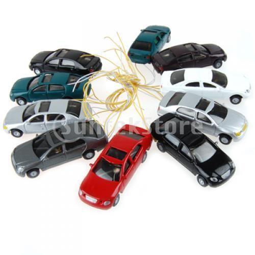 10pcs 模型用 モデルカー /.車 フレアライト付き 建築鉄道電車模型 スケール:1 : 100
