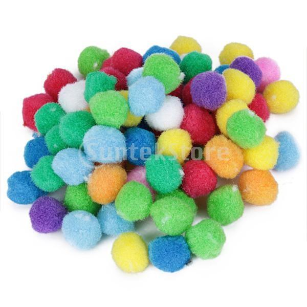 カラー ポンポンボール ビーズ 素材 工芸 約80個入り セット