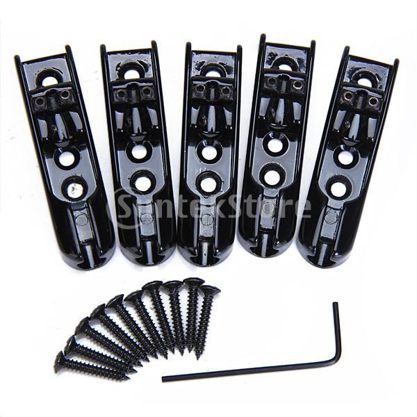 Non-brand ブラック 5弦  ベースブリッジ パーツ アクセサリー