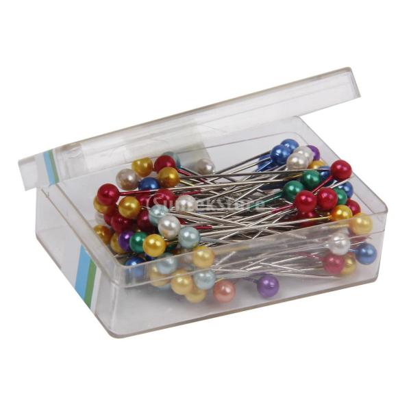 ノーブランド品 ミシン 裁縫用 プラスチック製 まち針 ピン 約80本  紙の位置を固定する