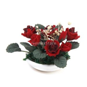 ドールハウス用ミニチュアカーネーション ピンクバラ花植物 家装飾
