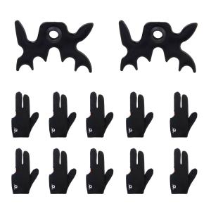 10個 弾性 ナイロン 左手用 プール ビリヤード 3本指 キューグローブ