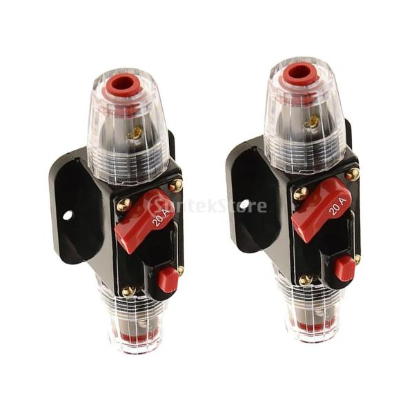 回路ブレーカ リセット 2個 遮断器 ソーラーシステム カーオーディオ/ビデオ 防水 20A 12V...