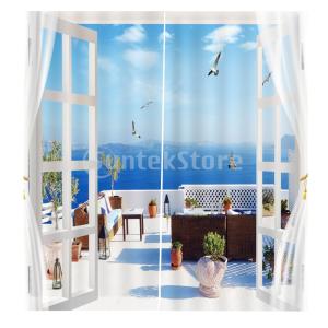 2組 カーテン 美しい景色 断熱 窓カーテン パネル 風景プリント 抗UV 耐水性