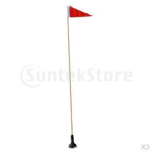 3セット/ロット、マウント付きカヤック安全フラッグ＆1.2フラッグポール、カヤックカヌーボートフィッシングアクセサリー-簡単な取り付け