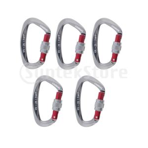 5ピース入り 25KN セルフロック カラビナ マウンテン ロッククライミングギア