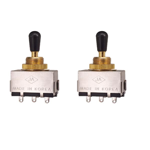 エレキギターブラックノブ用2x 3ウェイピックアップセレクタートーントグルスイッチ