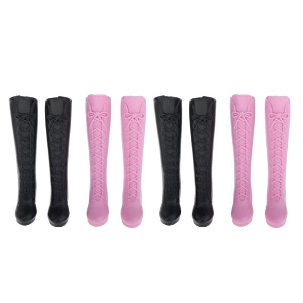 4ペアドールブーツシューズに適用1/6ガールズドールドールハウスアクセサリー