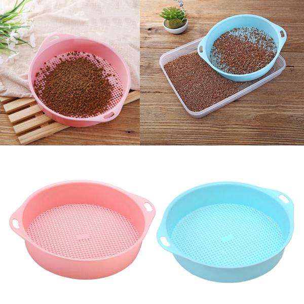 2XSifting PANプラスチックガーデンシードルライドルコンポジットソイルストーンメッシュガー...