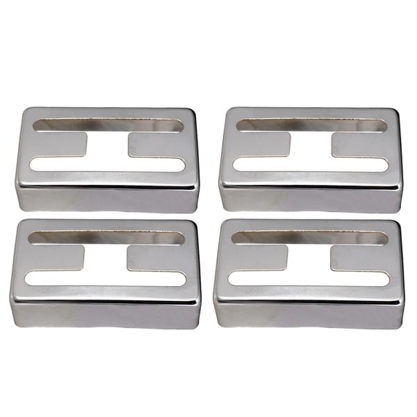ブラスエレクトリックギターピックアップカバー4個セットハムバッカーカバーH型シルバー