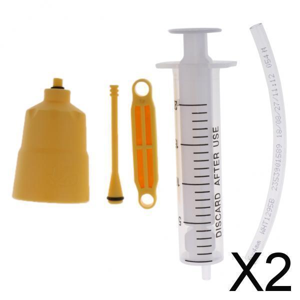 2xProfessionalバイク自転車ディスクブレーキミネラルオイルブリーディング充填ツールキット