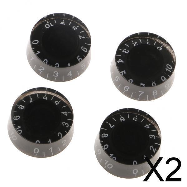 LPレスポールエレクトリックグタール用2x4pcsブラックスピードボリュームトーンコントロールノブ