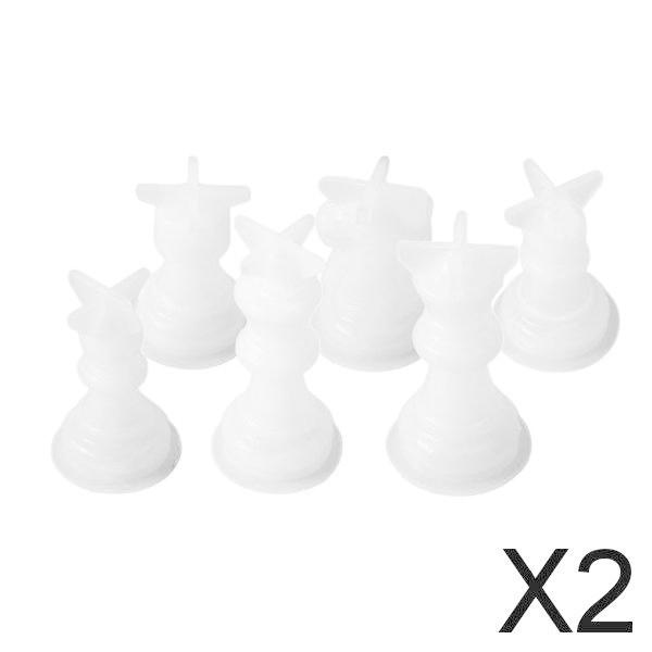 2xChessrdシリコーン樹脂モールドチェスピースモールドクラフト6個チェス