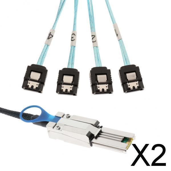 2xMini-SAS 26P SFF-8088 TO 4x SATA 7Pin 6Gb / sアダプ...