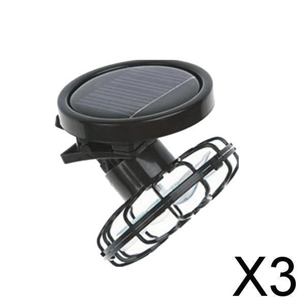 屋外ポータブルキャンプ釣り冷却ファン用の3xクリップオンキャップミニソーラーファン