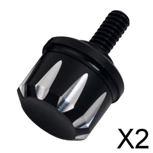 ハーレーマウンティングシート2用2xブラックアルミシートマウントボルトスクリューキャップナット