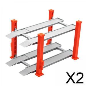 2x 1/64 ジオラマカーディスプレイケース ショーケース 樹脂レイアウトオーナメント コレクター向け合金製カーモデル おもちゃディスプレイスタンド