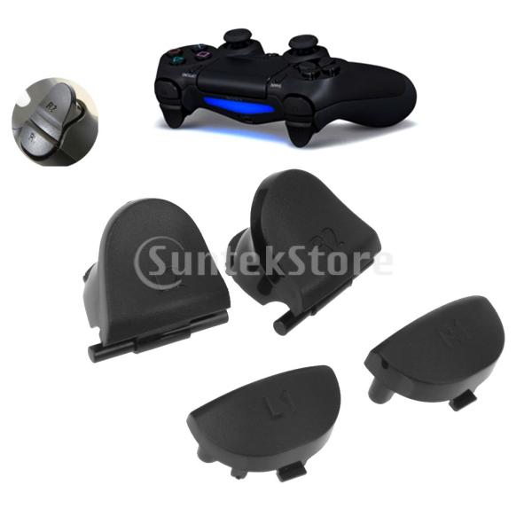 ノーブランド品 L2.R2.L1.R1 交換用ボタン PS4コントローラに適用 ブラック