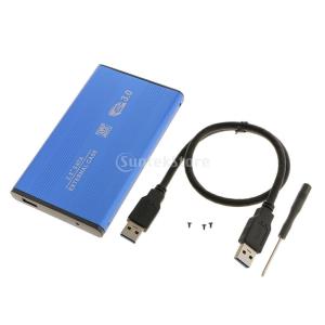 【ノーブランド 品】ブルー　　2.5" Sata USB3.0 　 ハードドライブ 　HDDケース　外付けディスクケース