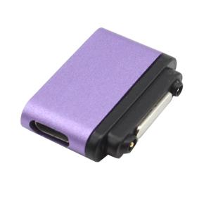Fenteer 高品質　充電アダプタ　マイクロUSB　磁気 コネクタ　Sony Xperia Z1 Z2 Z3適用　金属　2色選択 - 紫
