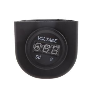12V-24V 車 オートバイ用 赤LEDデジタル電圧計 防水 バッテリ電圧