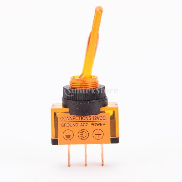 ノーブランド品 車ボート適用 12V 20A LEDライト ON-OFF SPST  トグル ロッカ...