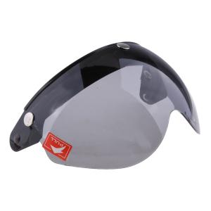 オートバイのヘルメット3/4フェイス3スナップフリップアップバイザーシールド、レンズグレー｜stk-shop