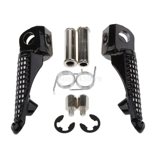 ブラック フロント フットレスト ペグペダル カワサキ・ニンジャ ZX-6R ZX-10R ZX-9...