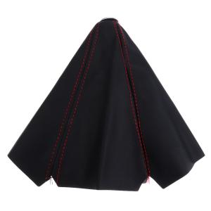 車用　シフトブーツ　シフトノブカバー　マニュアル/オート　PUレザー　ユニバーサル　 - レッドライン