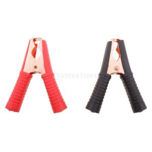 2個セット 自動車 ワニ口クリップ 絶縁バッテリー クランプ