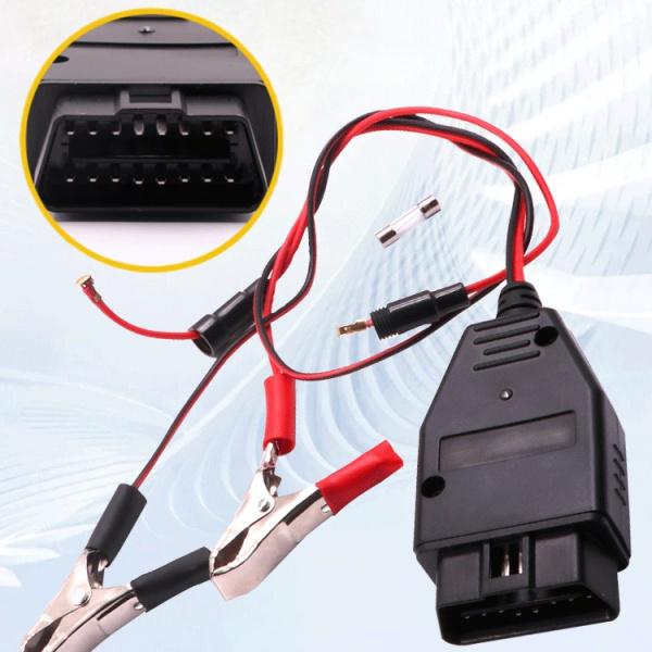 OBD 自動車用 バッテリークリップ 保護ヒューズ付き 故障診断機 バッテリー接続用 電源ケーブル ...