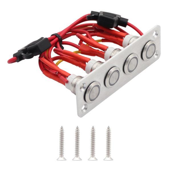 オン/オフ スイッチ  オーバーロード プロテクター ブルー インジケーター  ボート 4 ギャング...