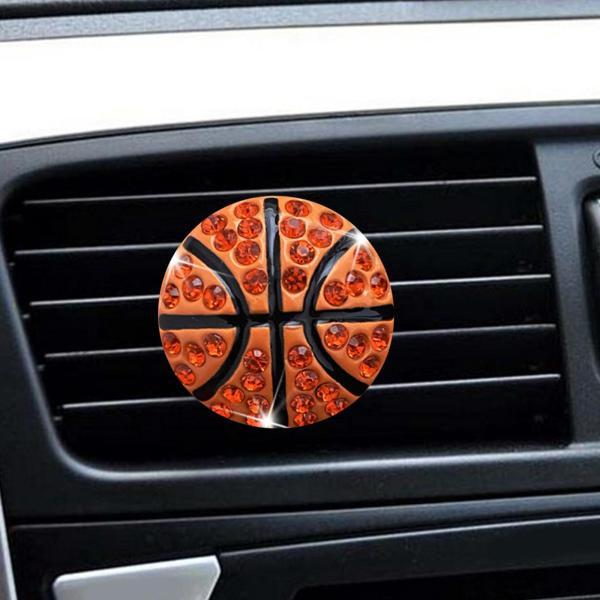 ホームバスケットボール用スパークリングカーエアベントクリップラインストーンアクセサリー