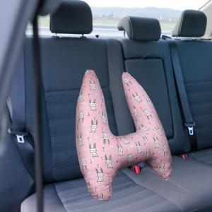 車の後部座席のトラベルピローは、頭と体をサポートします。スリーピングピロー ピンクのウサギ｜stk-shop