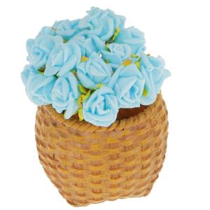 結婚式 花嫁 装飾 PE製 ミニ 人工バラ 花 造花 ブーケ ホーム  全10色 選べる - ライトブルー｜stk-shop