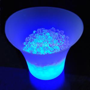 家 ホテル 娯楽産業などに  変更 LED アイス バケット シャンパン ワイン ビール クーラー パーティー クリスマス 5L ブルー