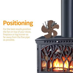 ガス/ペレット/木材/丸太ストーブブロンズ用薪ストーブ暖炉ファン
