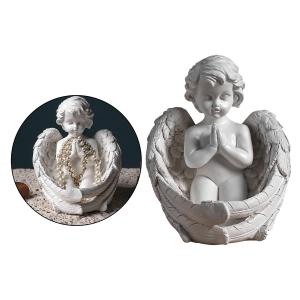 翼の赤ちゃんの天使像の置物家の装飾ケルビムの彫刻13.5x15x16cm